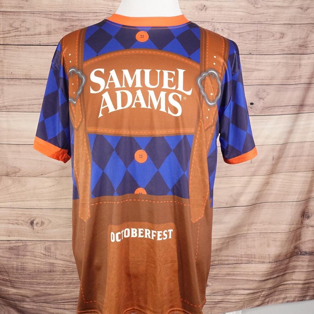 Samuel‎ Adams Shirt Adult Medium Oktoberfest Lederhosen Costume Beer Graphic Tee